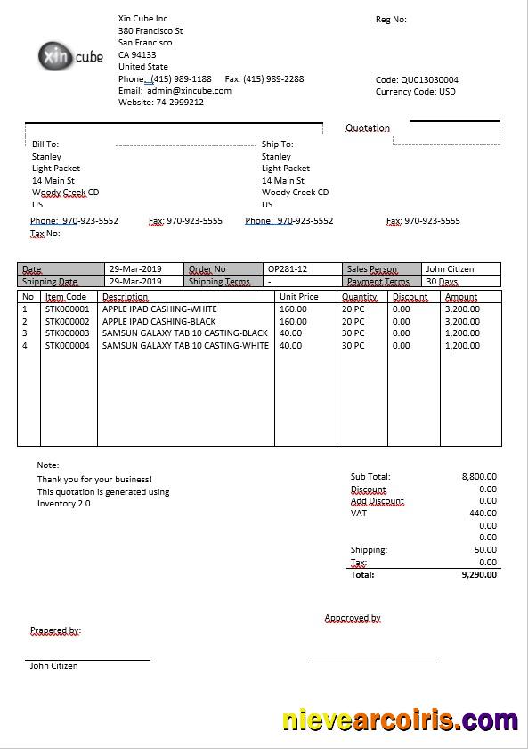 USA San Francisco Xincube utility bill